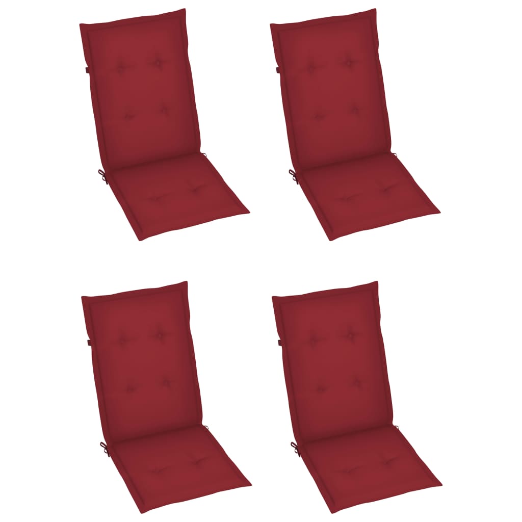 Chaises inclinables de jardin 4 pcs avec coussins Bois d'acacia 34 - 6