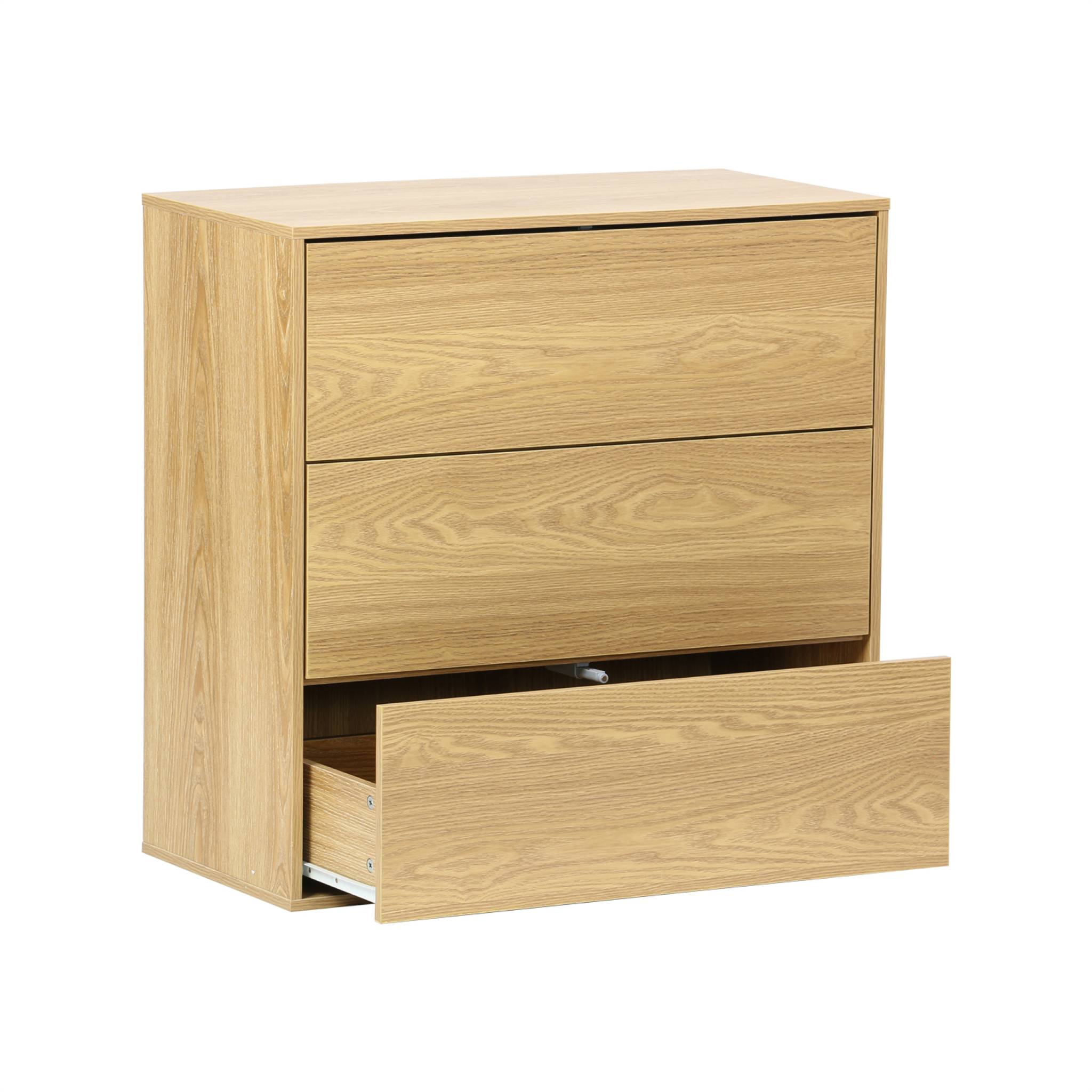 Commode. module de rangement décor bois chêne 3 tiroirs - Kompo - 6