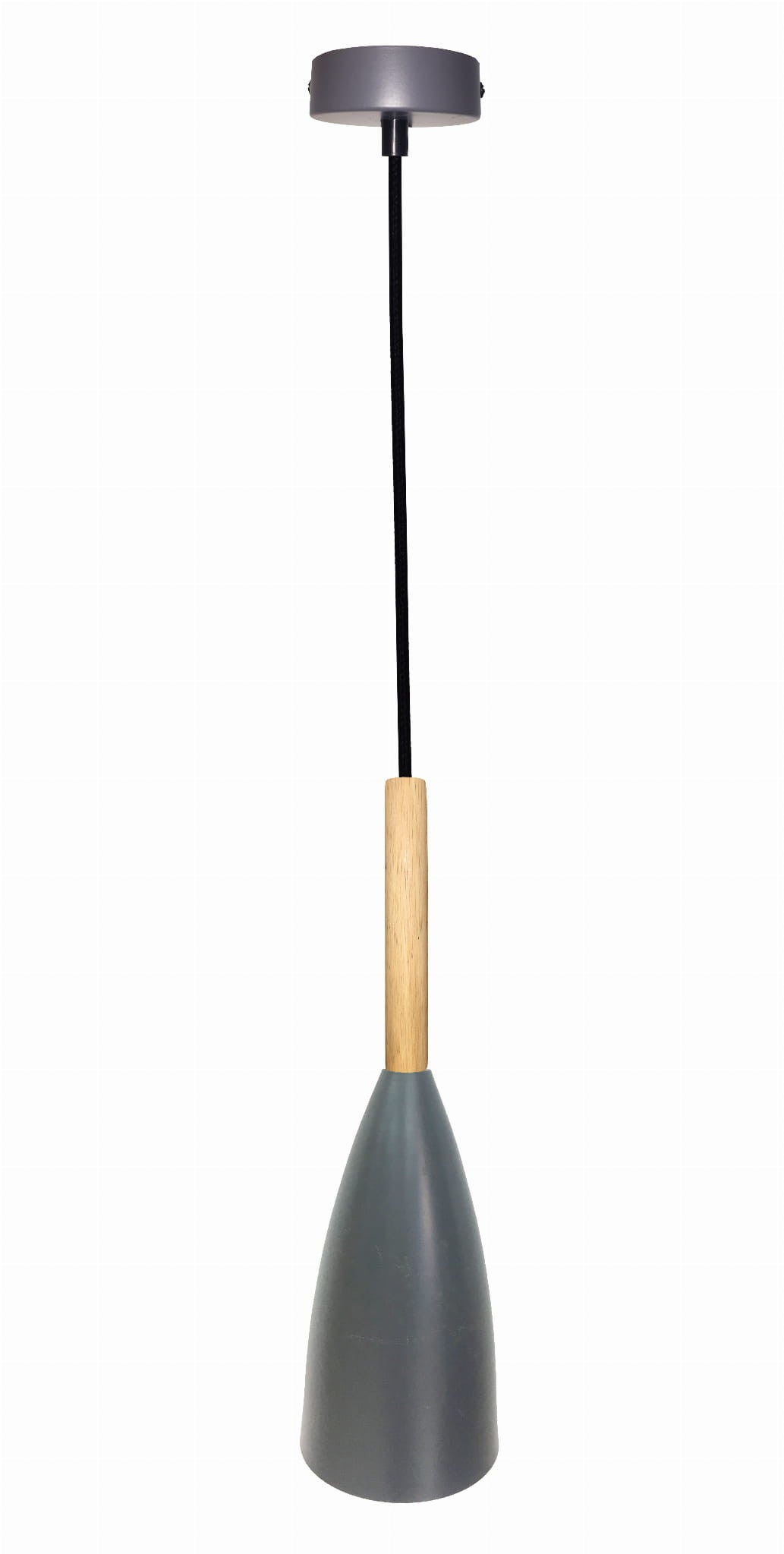Lampa sufitowa wisząca Trosa szaro-jasne drewno 1xE27x40W wym: 90 x 10 x 10 cm metal Candellux