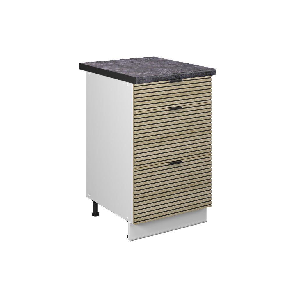 Vicco Szafka dolna do kuchni Fame-Line, Panel dębowy, 50 cm , BP Antracyt