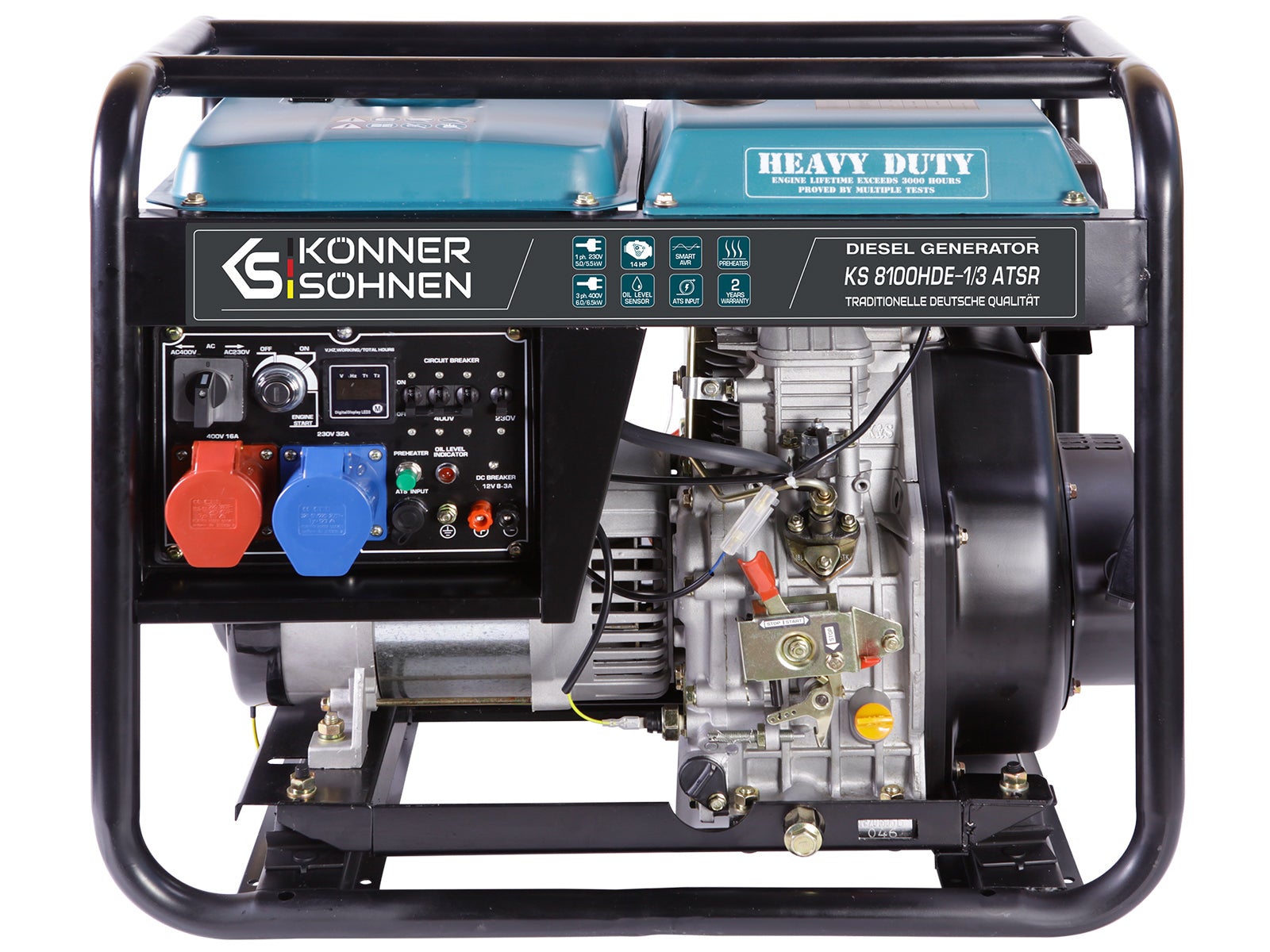 Generator diesla „Könner &amp; Söhnen” KS 8100HDE-1/3 ATSR (EURO V) Moc maks/nom (230V), kW 5.5/5.0