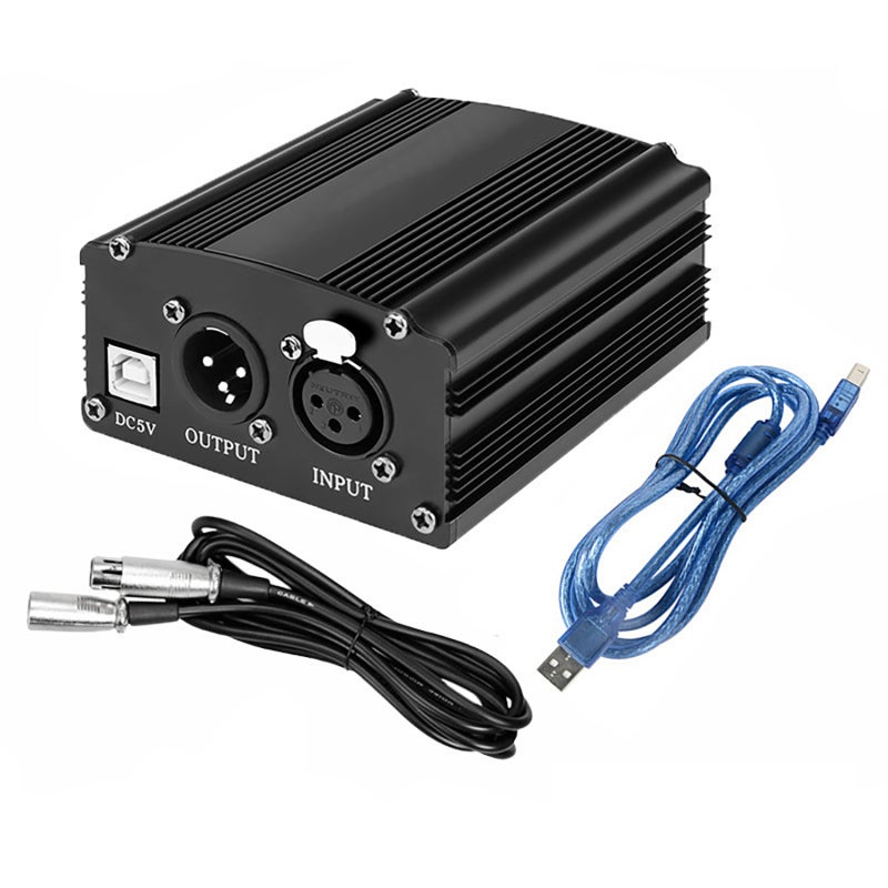 2pcs Alimentation fantôme USB 48V microphone à large diaphragme ...