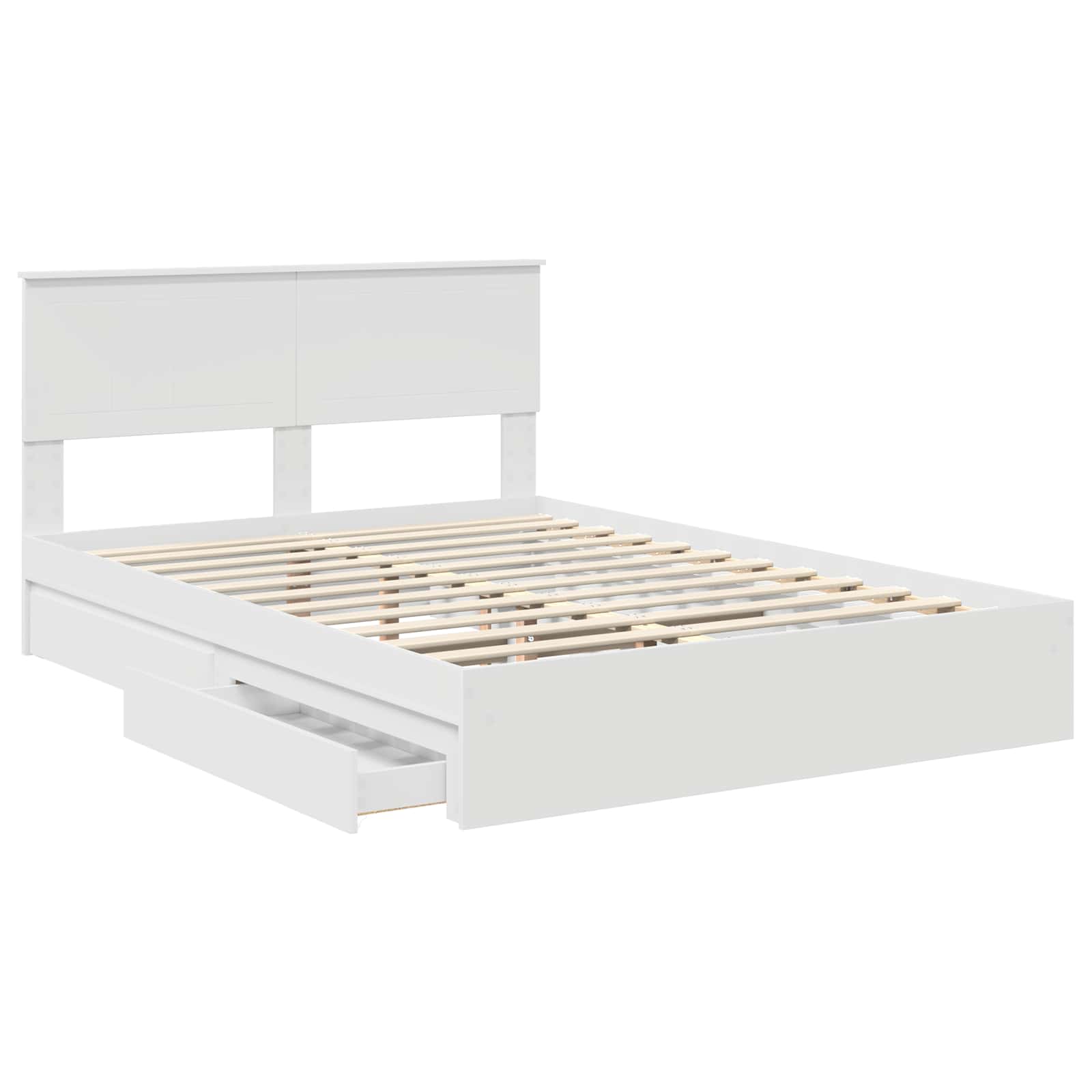 Lit de rangement réglable Blanc 140 x 200 cm panneau de bois - 5