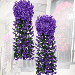 FIAHOSEY Piante finte per interni – 2 piante finte da appendere in vaso per decorazioni per la casa per camera da letto, soggiorno, ufficio, giardino, mensola da parete