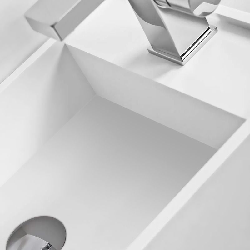 EASY 50 GAUCHE - Lave-mains suspendu en Solid Surface 50 x 30 x 20(h) cm - 3
