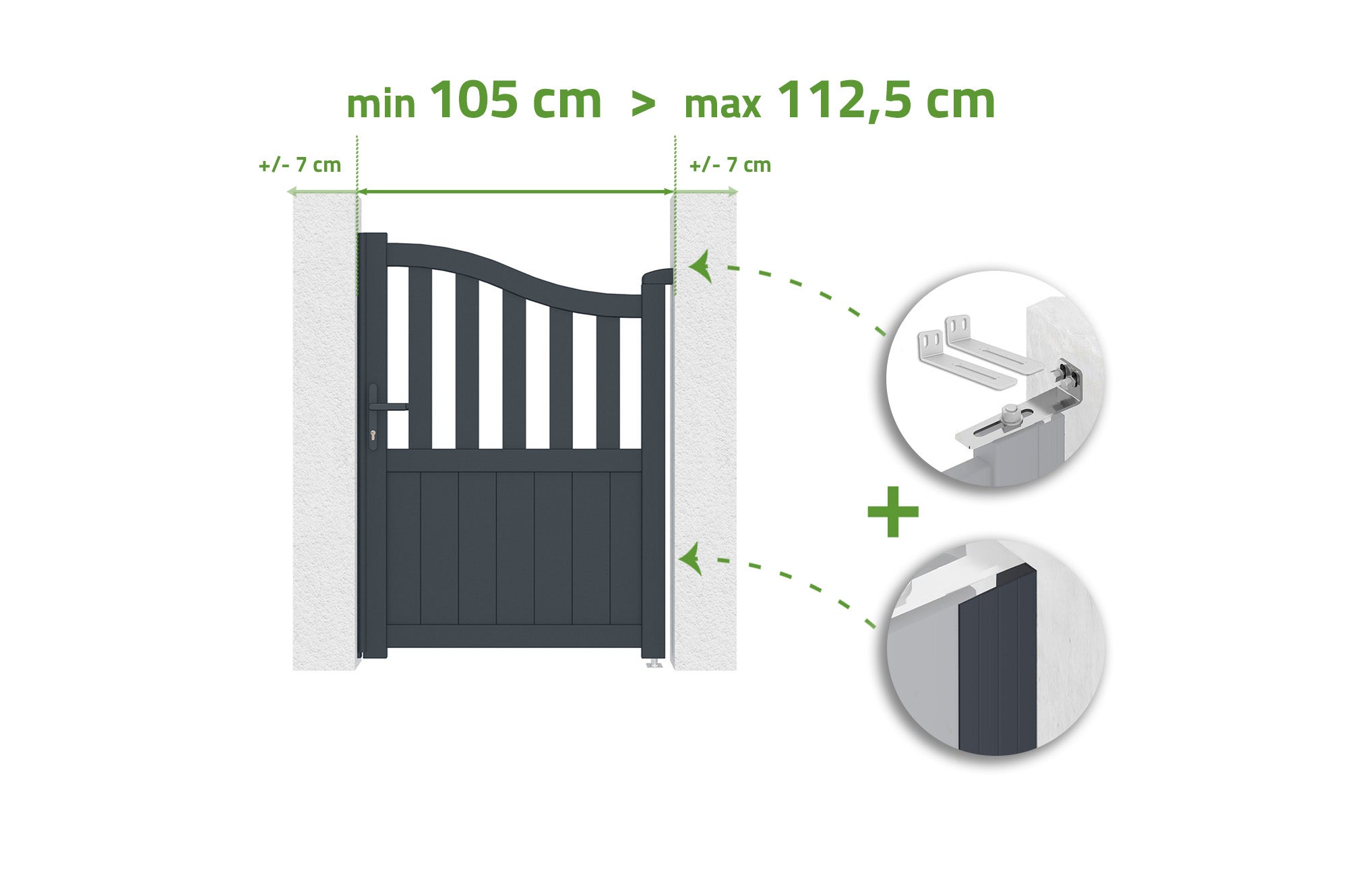 Brama regulowana szerokości 1m MEIJE H.140cm szara aluminiowa