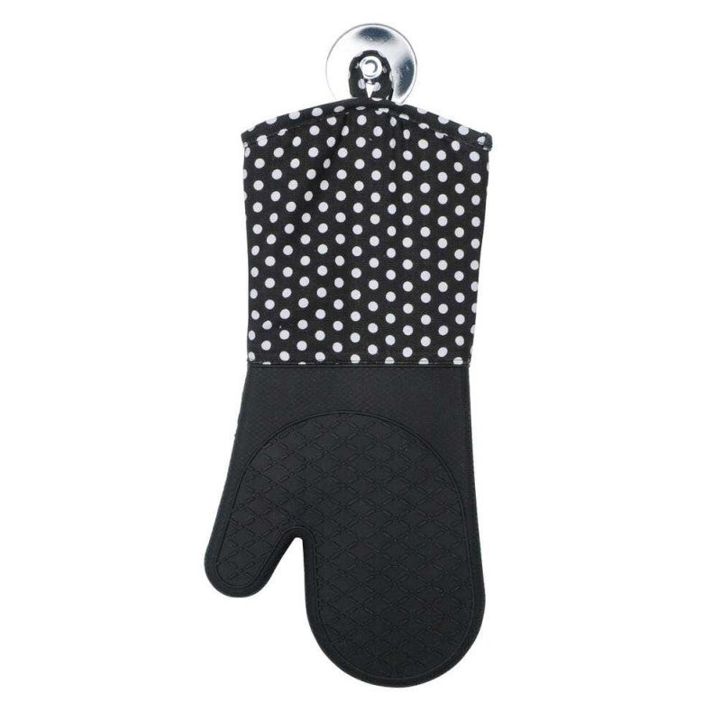 1 Paire Gants De Cuisine Avec 2 Plaids En Silicone Noir,27 X