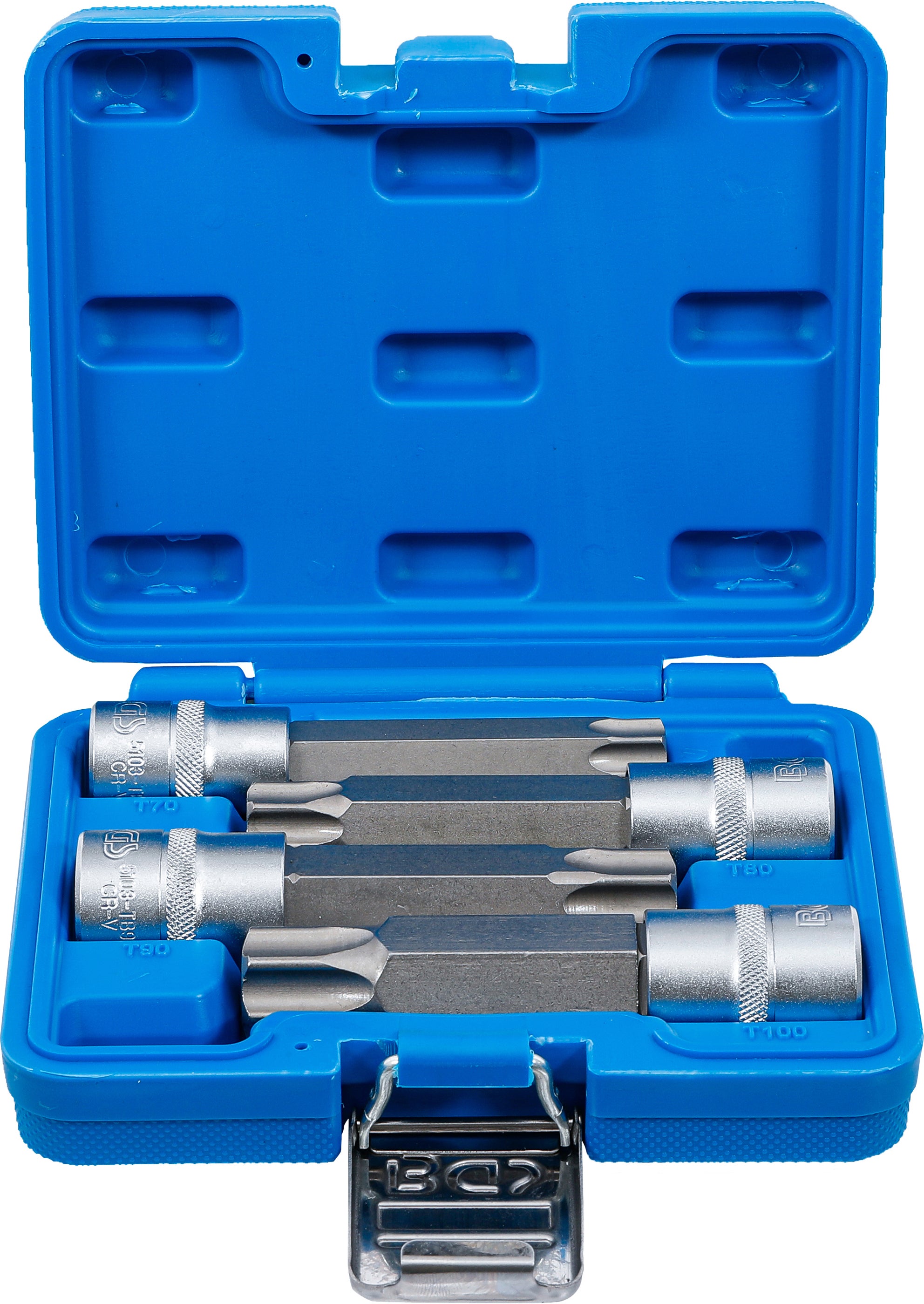BGS Zestaw bitów na napęd kwadratowy wewnętrzny 12,5 mm (1/2") profil T (dla Torx) z otworem 4cz. - 5103