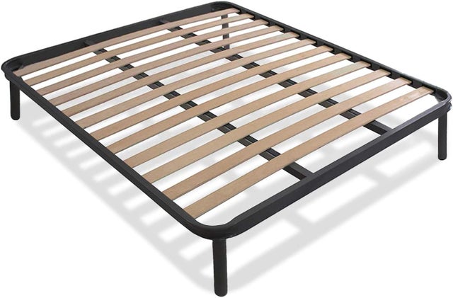 Rete letto matrimoniale ortopedica 160x190 due piazze con struttura in metallo e doghe in legno di faggio