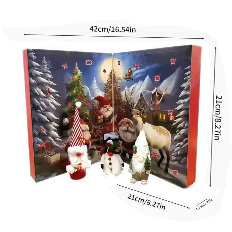 Calendario dell'avvento 2025 con gnomi e 24 gnomi, calendario natalizio da collezione con gnomi, decorazioni per la casa, regalo di Natale (A
