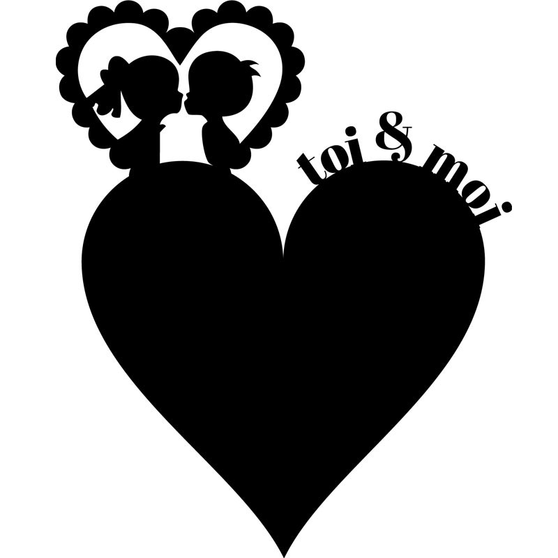 Adesivo ardesia Cuore toi & moi - Sticker adesivo - adesivi murali - 90x75cm - 2