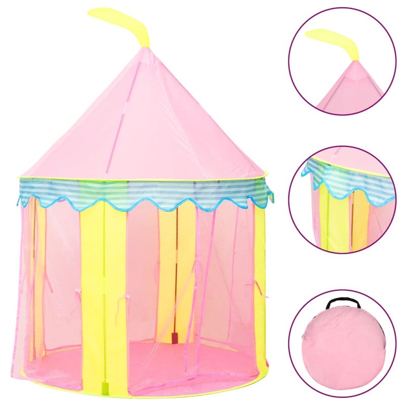 Tente de jeu pour enfants avec 250 balles Rose 100x100x127 cm - 3