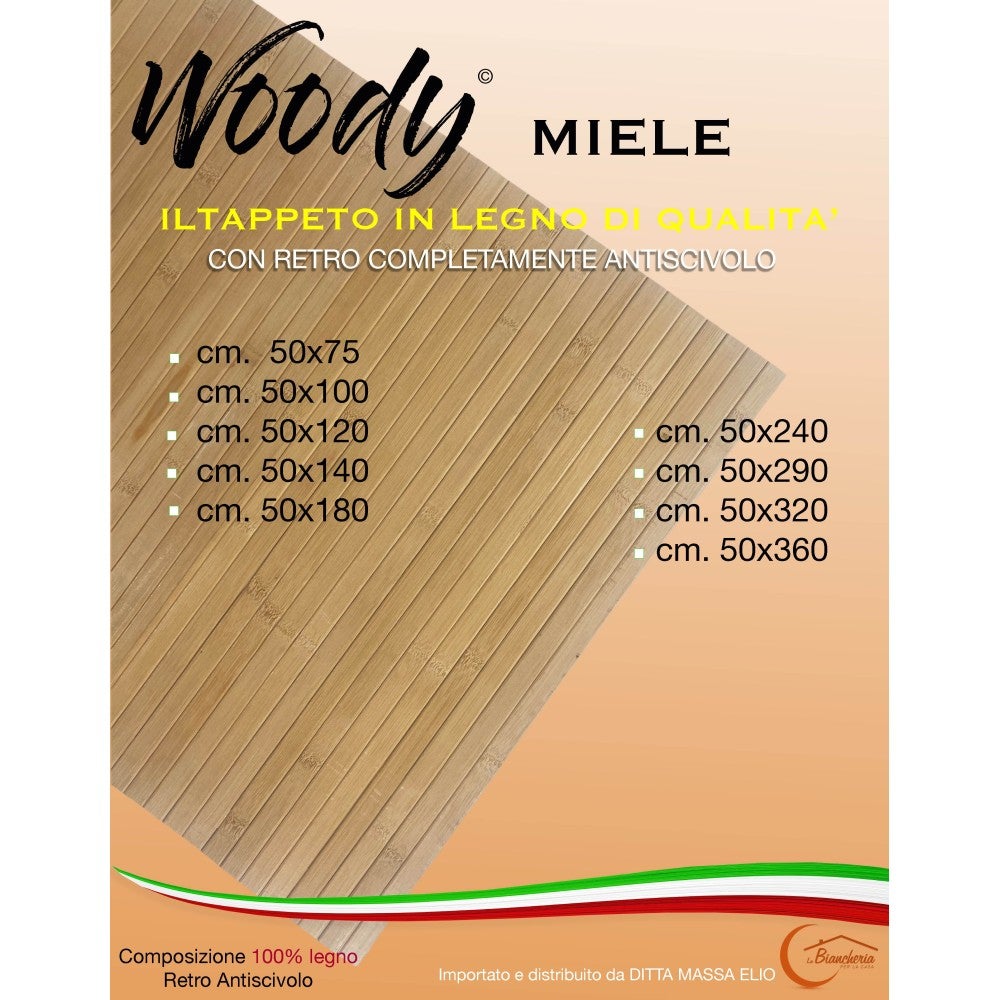 TAPIS DE CUISINE BOISÉ © EN BOIS BAMBOU UNITO MIELE toutes tailles Cm. 50x120 - 2