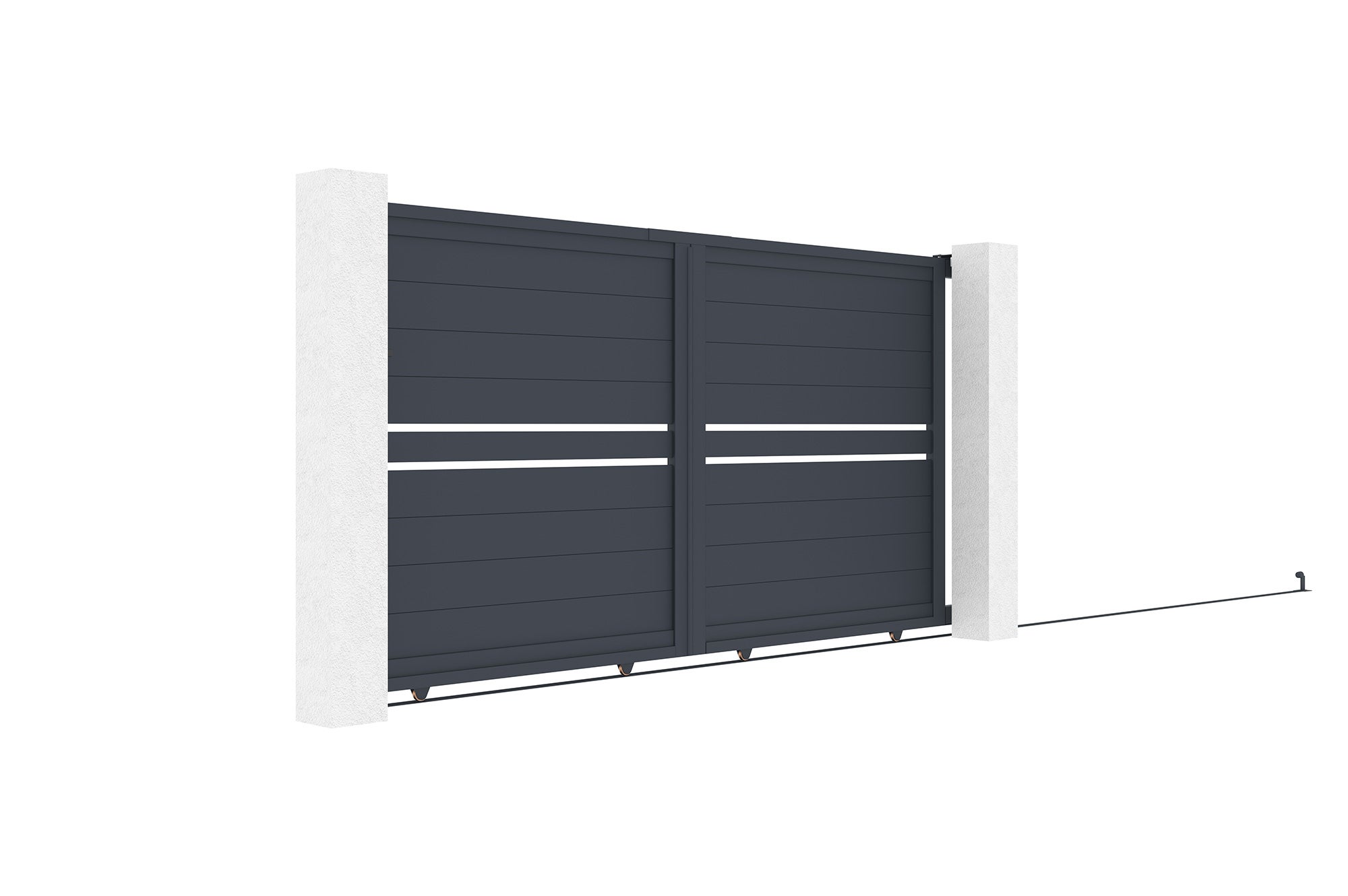 Portail coulissant 3m CIMONE H.160 aluminium gris - 3