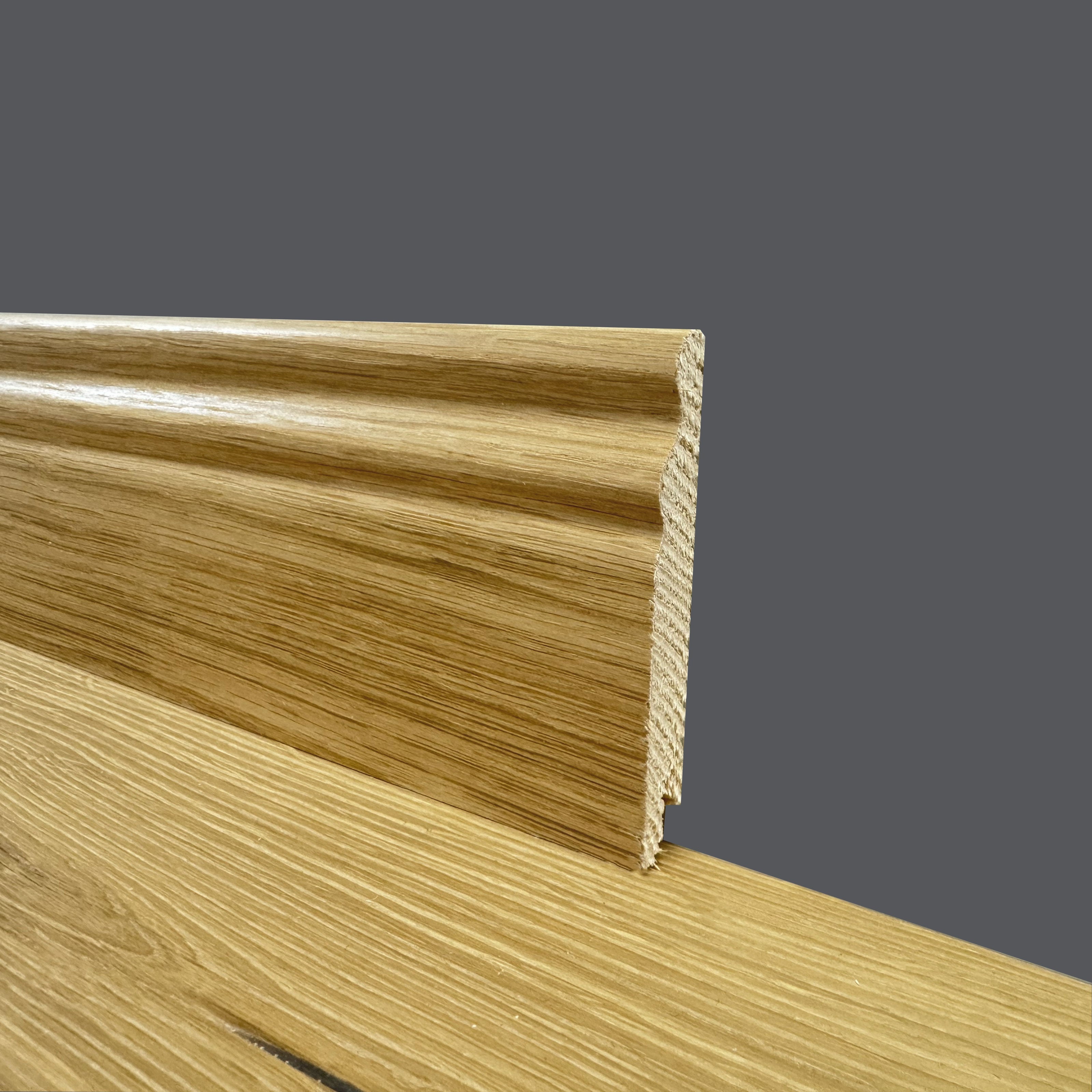 PLINTHE DUCALE en bois MASSIF plaqué CHÊNE VRAI 95x15 peint mat pores ouverts (prix au mètre linéaire) - 2
