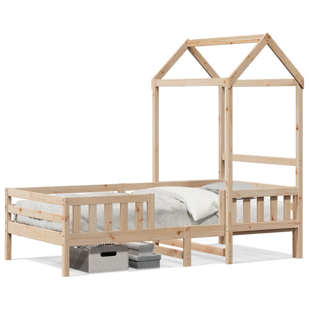 Cadre de lit avec toit 75x190 cm bois de pin massif - 2