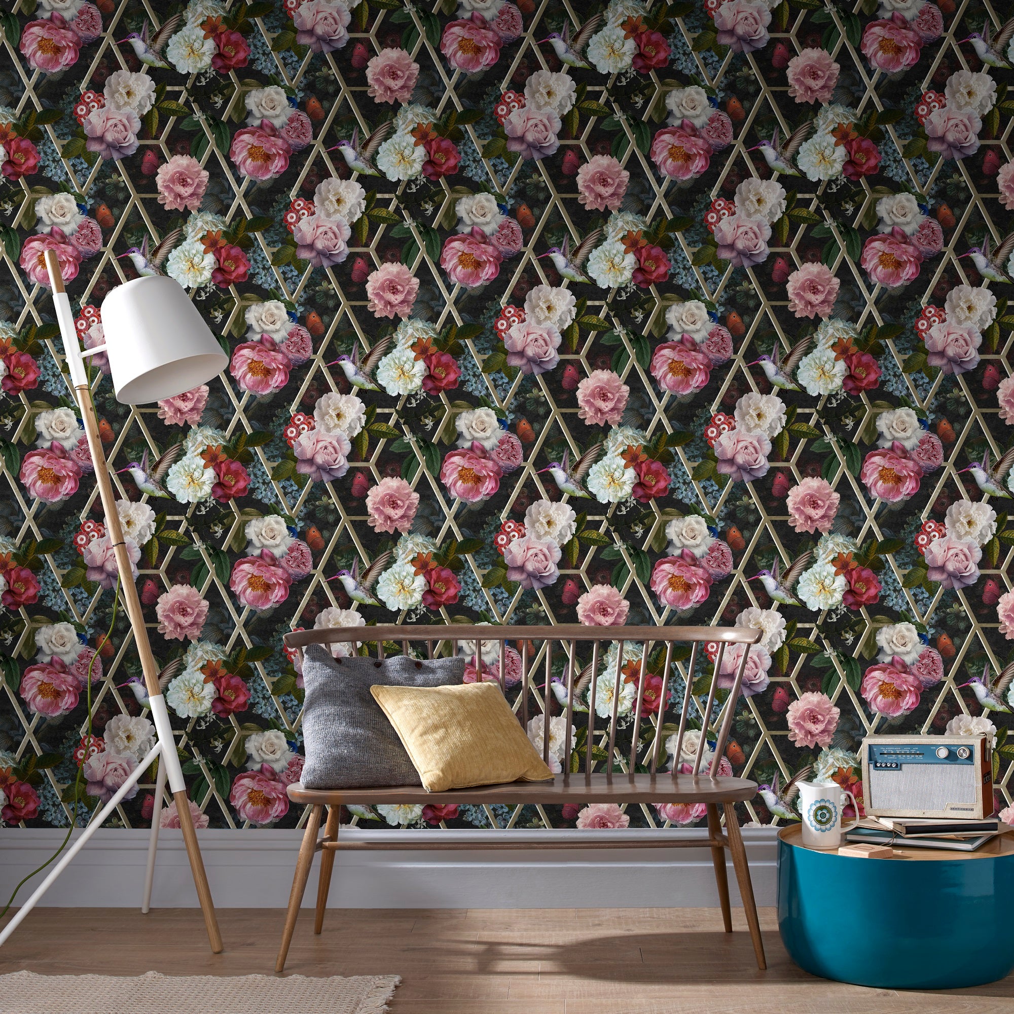 Papier peint intissé Mur végétal Rosiers 1005 x 52cm Multicolore ...