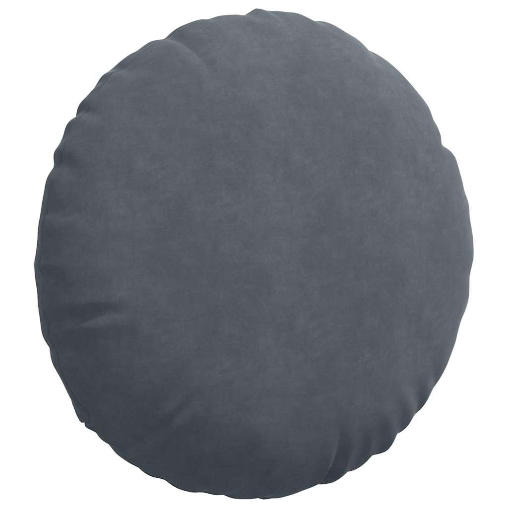 Cojines de asiento, 2 unidades, gris oscuro, Ø 40 x 13 cm, terciopelo - 5