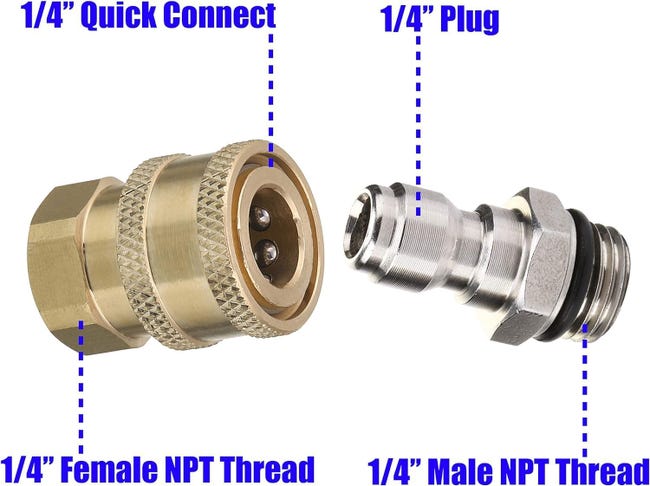 Kit adattatore per idropulitrice ad alta pressione da 1/4 e 5000 PSI | Leroy Merlin Kit adattatore per idropulitrice ad alta pressione da 1/4 e 5000 PSI | Leroy Merlin