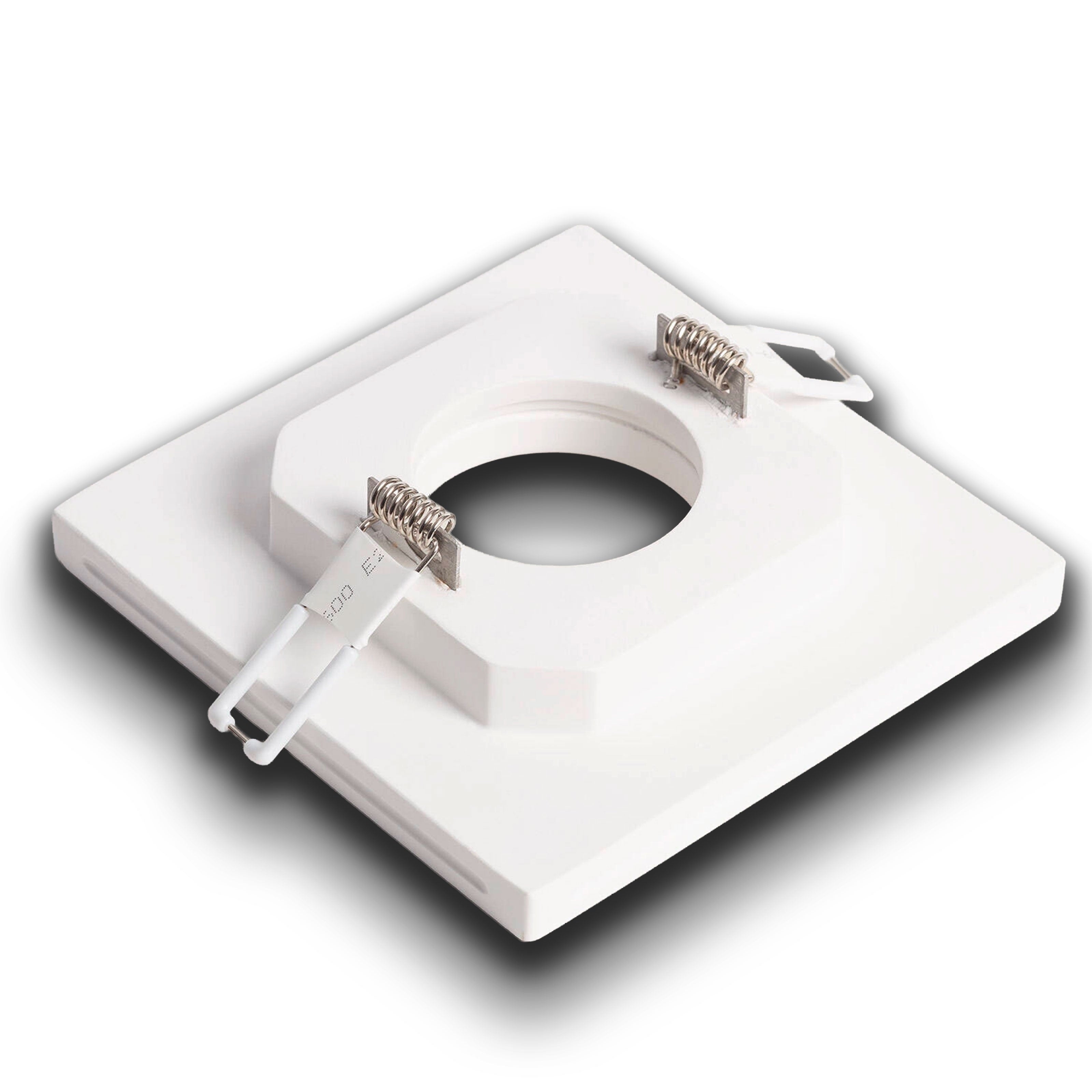 *STOCK* Suporte para projetor de gesso cerâmico de encastrar 120x120x45mm furo redondo 40W GU10 IP20 - 5