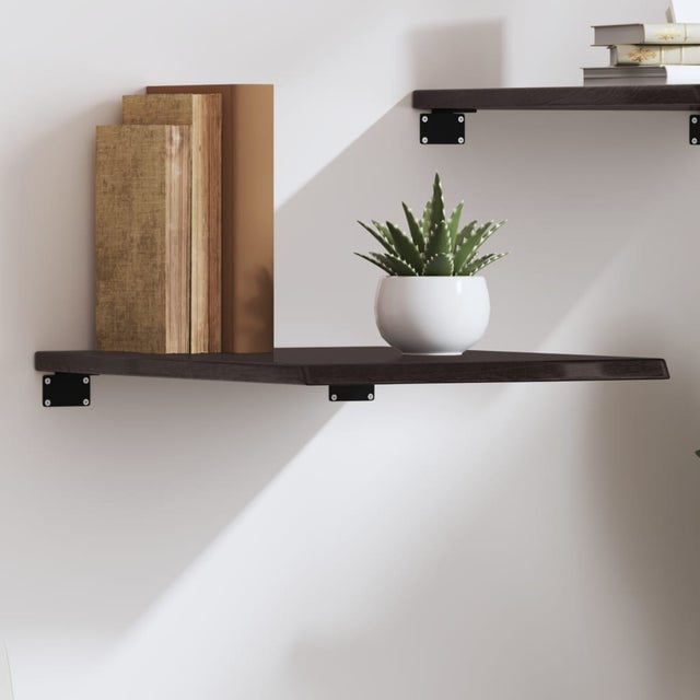 Étagère Murale Chêne Massif Naturel Planche épaisse De 80 X 25 Cm Support Corde 84339487