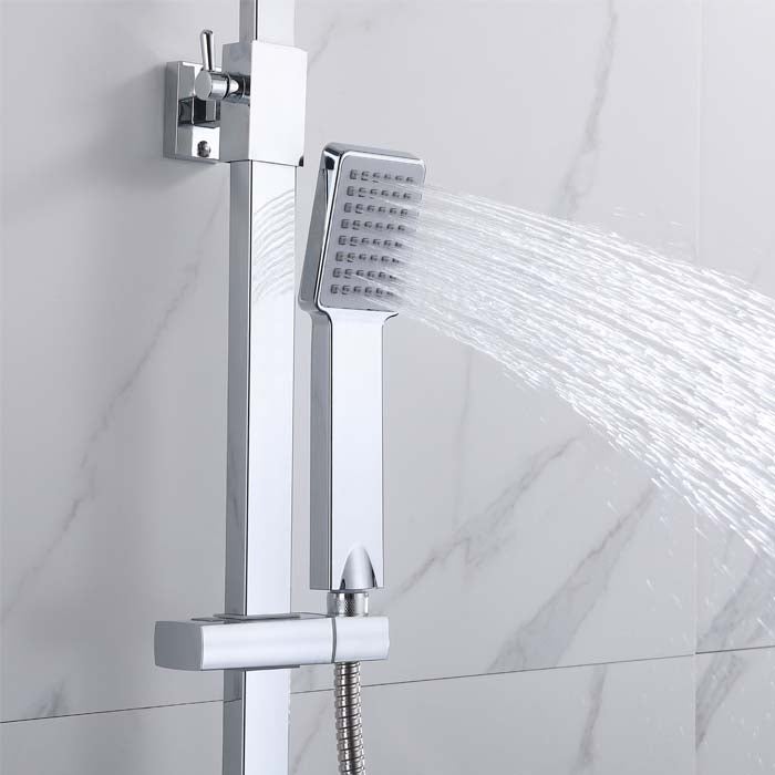 AICA Système de Douche Carré Colonne de Douche avec Mitigeur Colonne de Douche 38℃ Thermostatique Système de Douche Corps en Laiton - 7