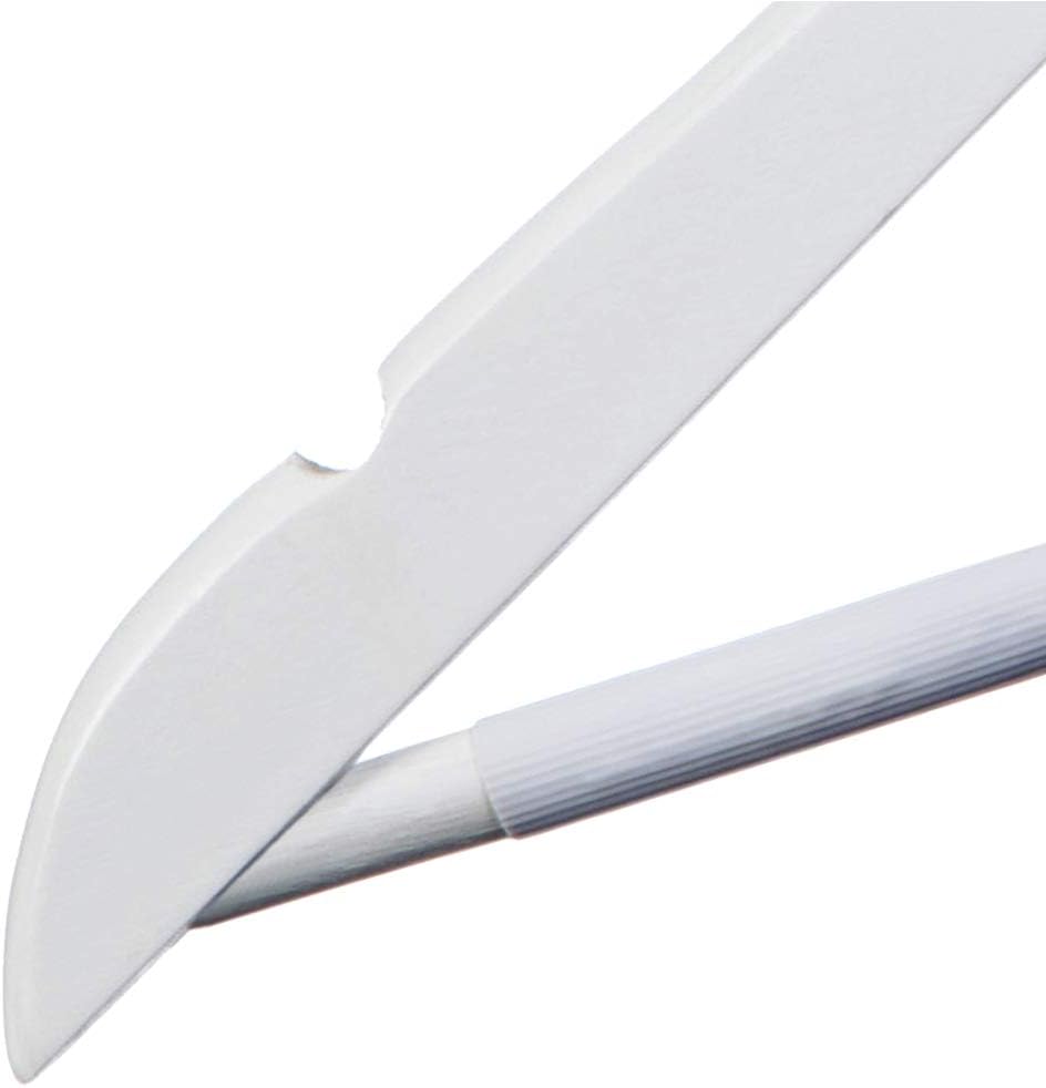 MAISON CONFORT | Lot de 20 cintres en bois antidérapants | Couleur blanche | Design fin et élégant | Bois massif - 4