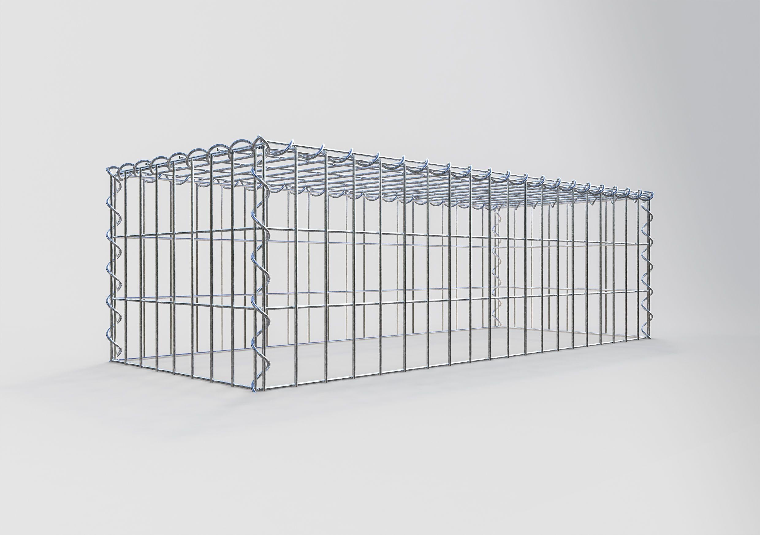Gavión para apilar en acero galvanizado 100x30x40cm (LxAxP), malla 5 x 10cm, Espiral, sin rejilla inferior - 2
