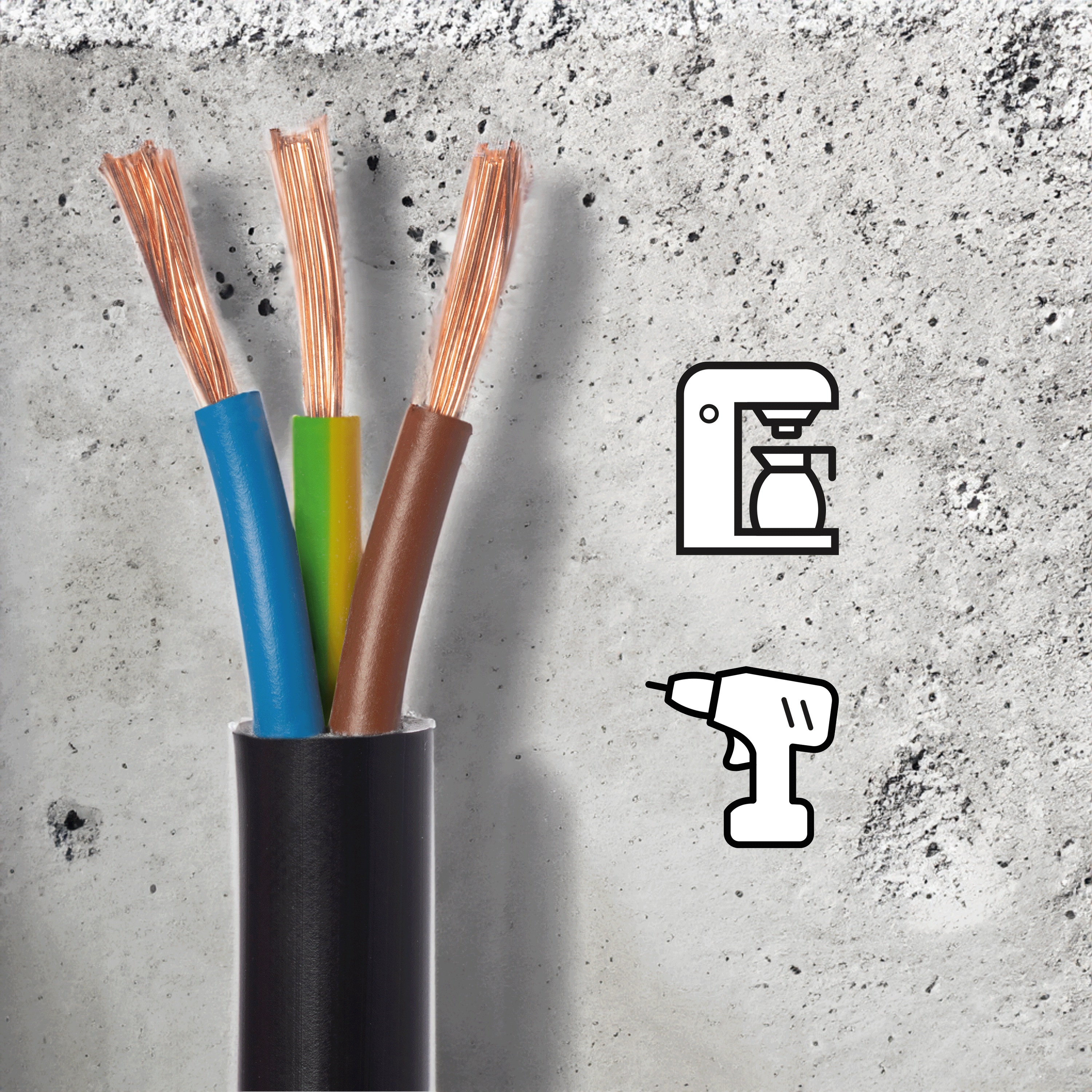 Cable eléctrico flexible H05VV-F 3 x 1.5 mm² L 15 m LEXMAN negro madeja - 8