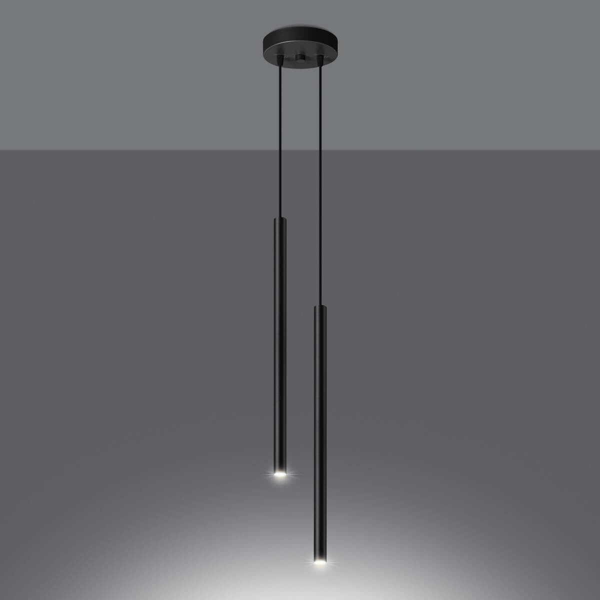 Lampa wisząca Pastelo czarna 2xG9x8W 2 tuby wym: 118 x 15 x 15 cm metal Sollux Lighting - 3