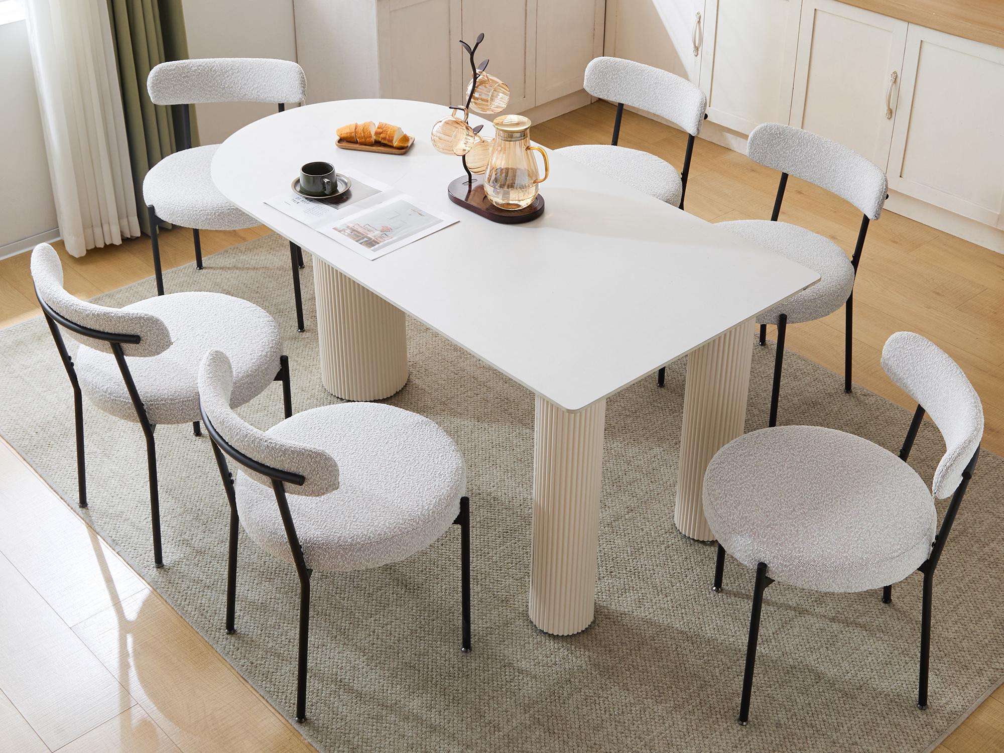 Conjunto de 6 sillas en tejido de rizo francés - patas de metal ...