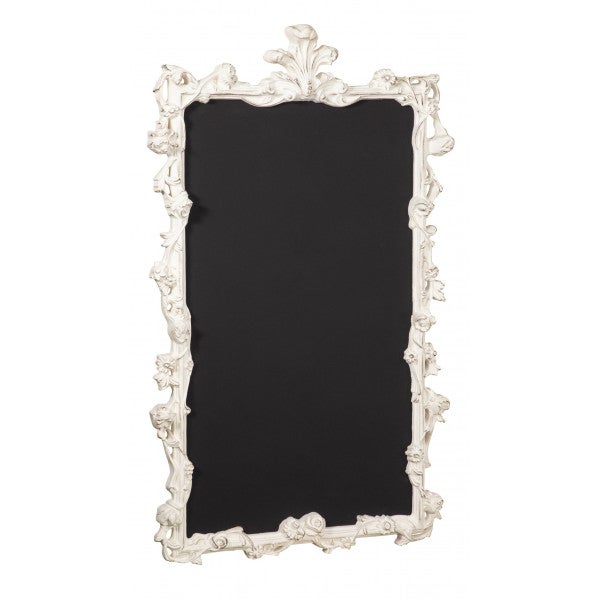 Ardoise Murale Bois Blanc 95x50cm - Fabrication Française - Double Face Craie/Feutre