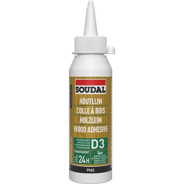 65A - Colle à bois résistant à l'eau D3 - Soudal - 125 g