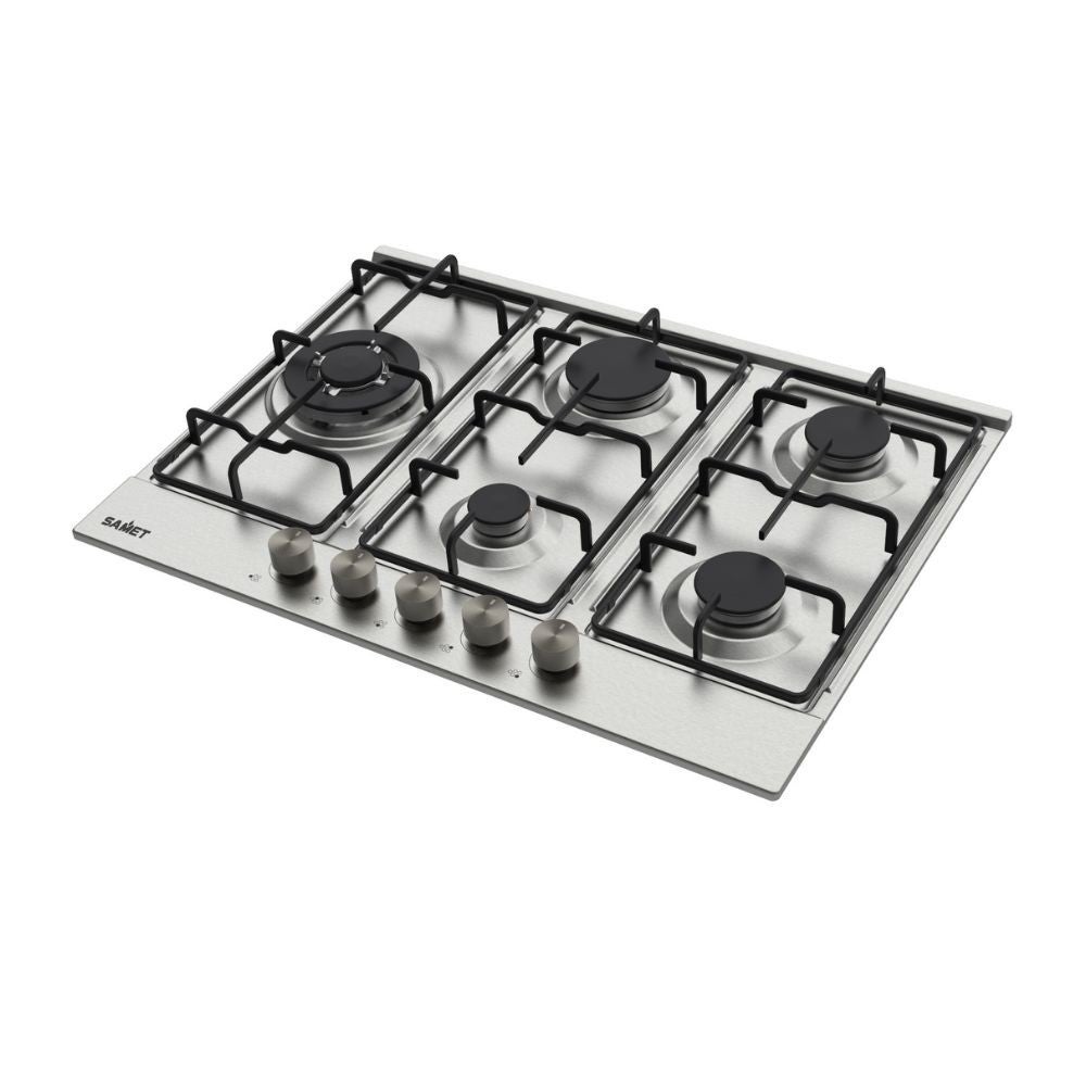 Plaque de cuisson à gaz encastrable 5 foyers 70 cm en inox - 2