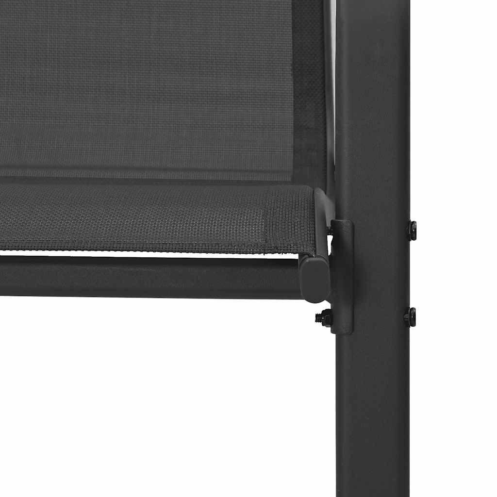 Maison Exclusive - Sedie da Giardino Impilabili 6 pz in Tessuto Textilene Nero - 9