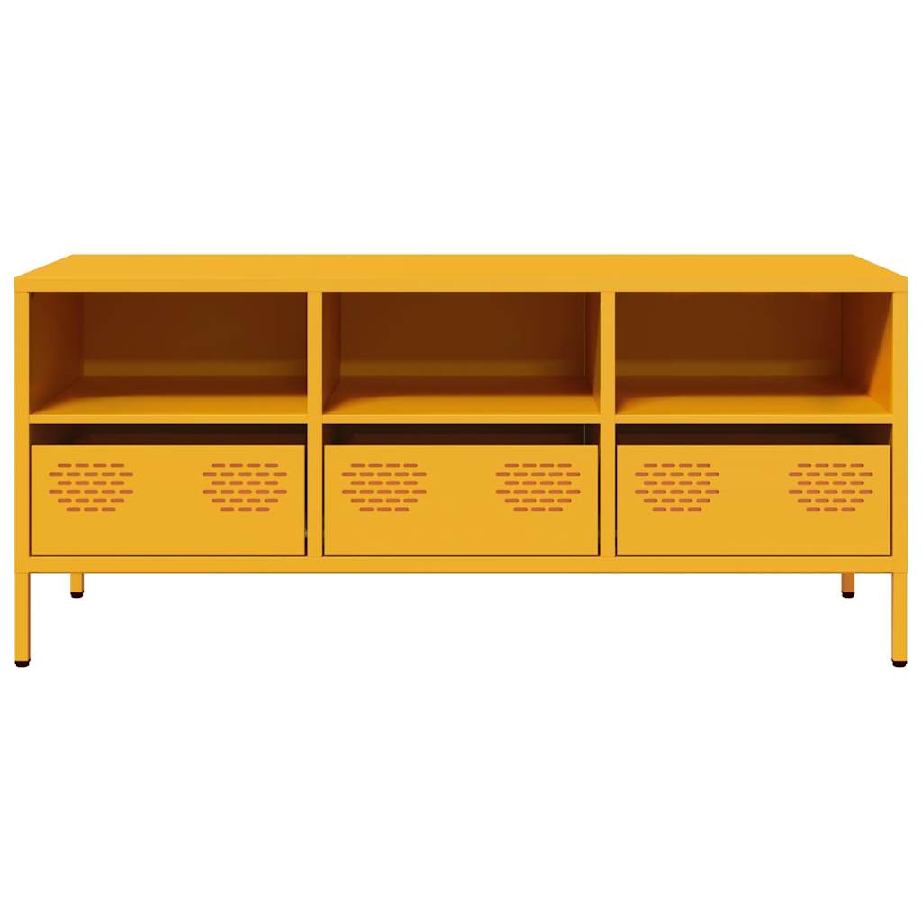 Móvel TV | Armário de TV 101 | 5x39x43 | 5 cm aço laminado a frio amarelo mostarda CFW55922 - 4
