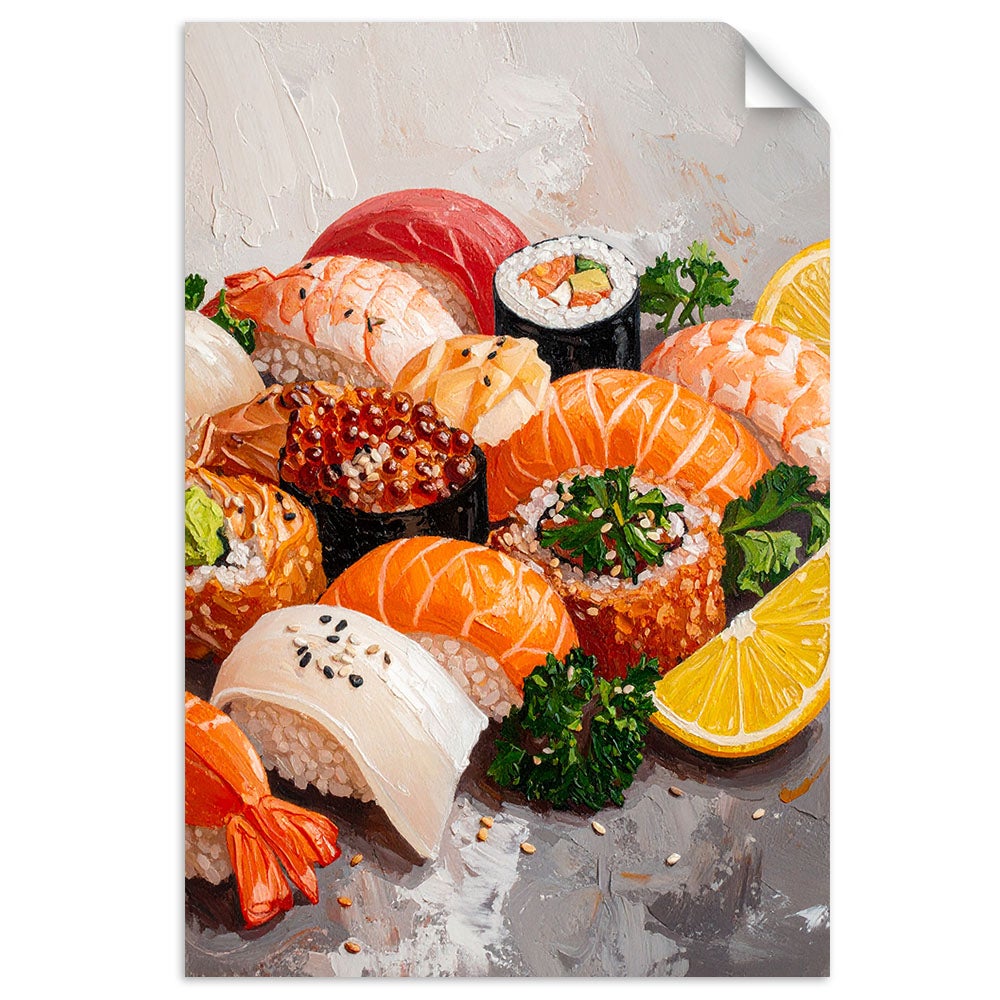Naklejka na ścianę, Kolorowe Sushi 60x90