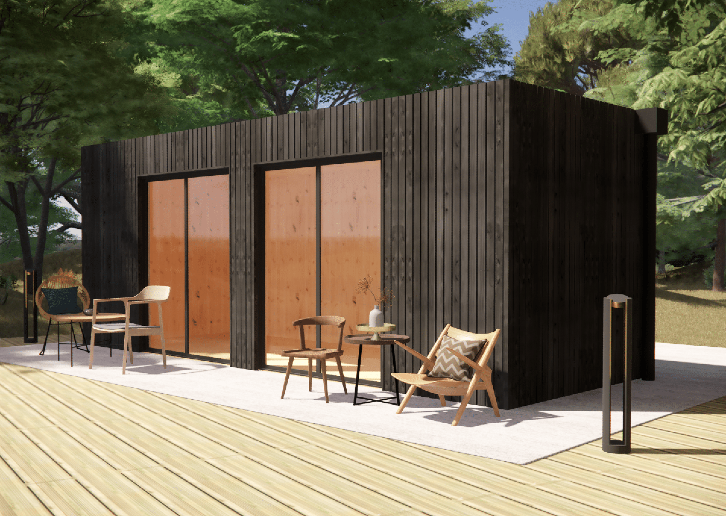 Bureau de jardin ossature bois en bois 6,6 x 2,4 x 2,7 m / menuiseries alu k-line - 6