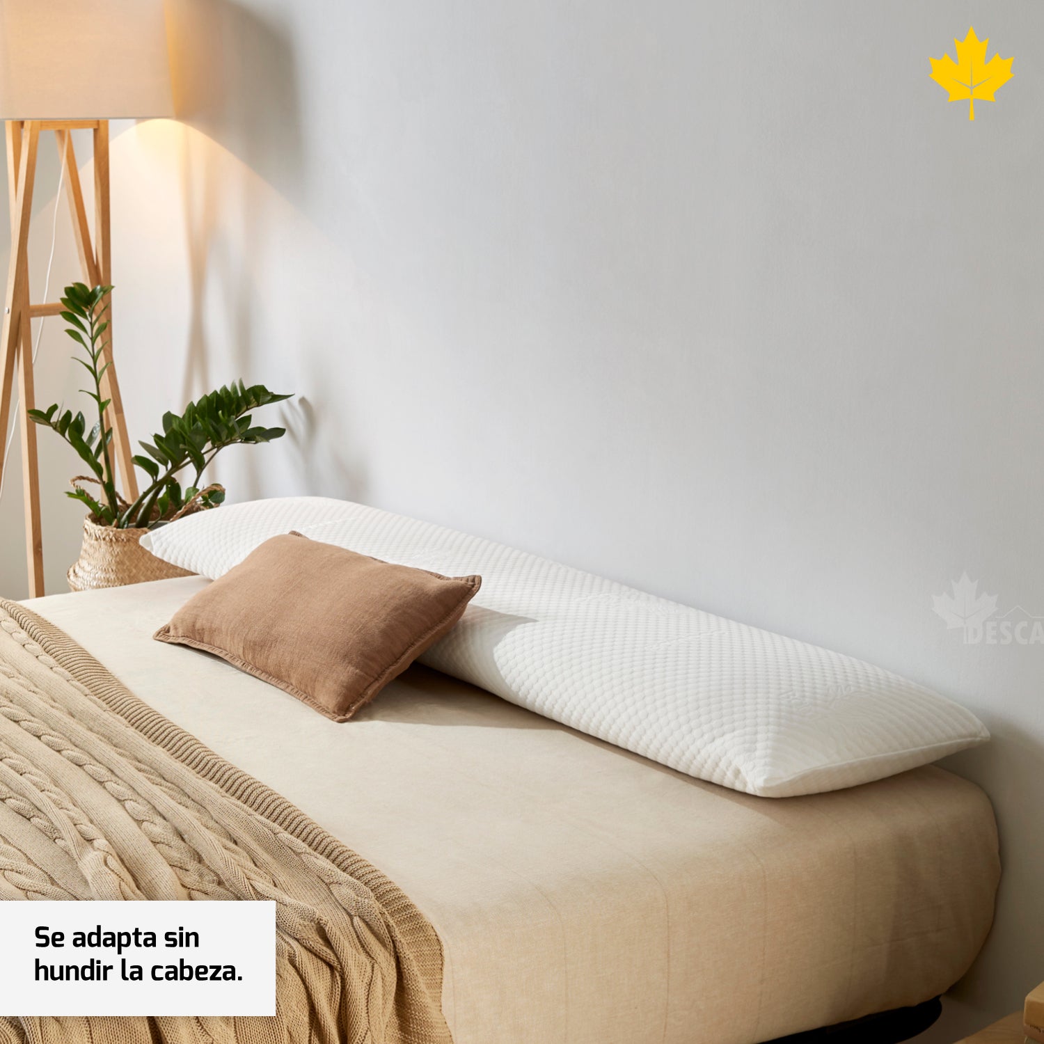 Almofada Viscoelástica Descansin | 70 cm | Efeito nuvem | Tecido de bambu | Alivia Tensões | Capa Dupla - 4