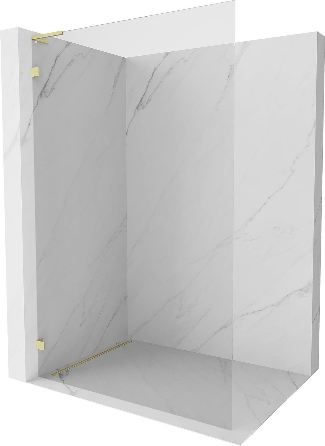 Mexen Lunar L ścianka prysznicowa Walk-in lewa 70 x 200 cm, transparent 8 mm, złota szczotkowana - 830L-070-000-55-00-L