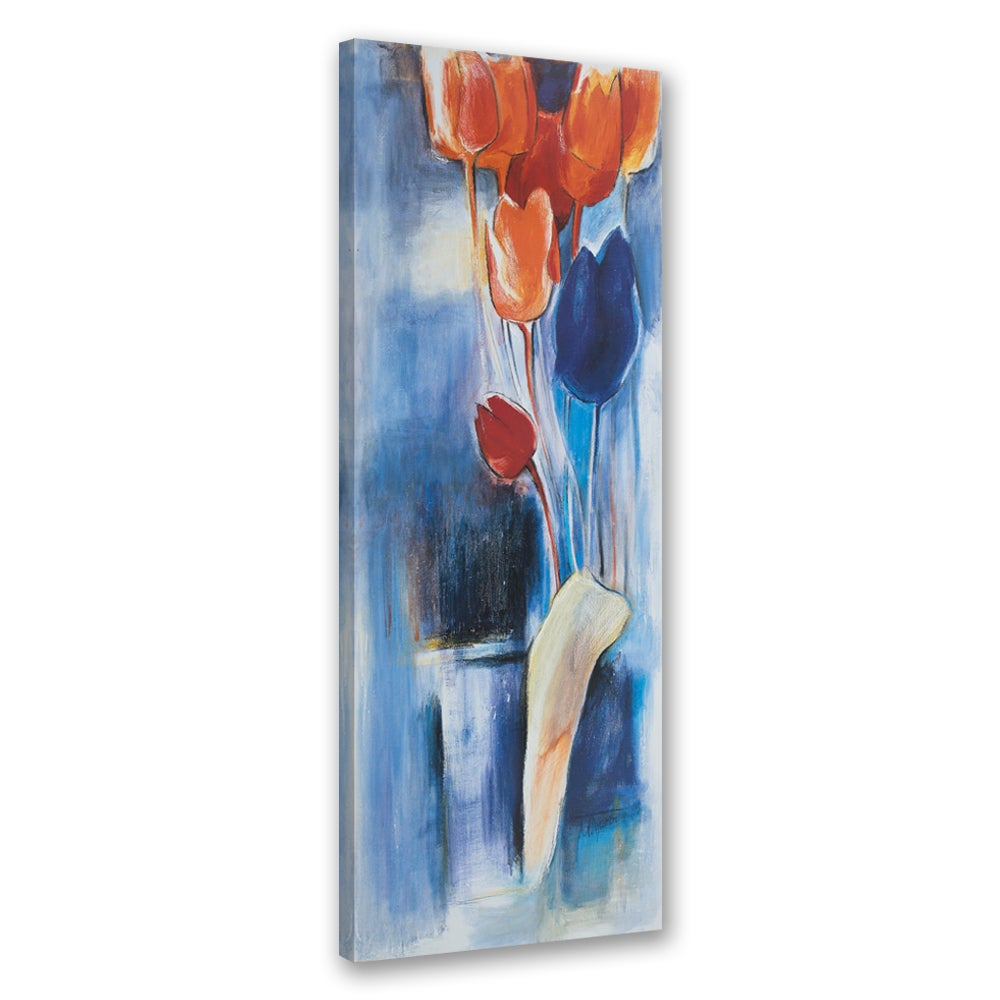 Obraz na płótnie, Kolorowe kwiaty malowane 40x120