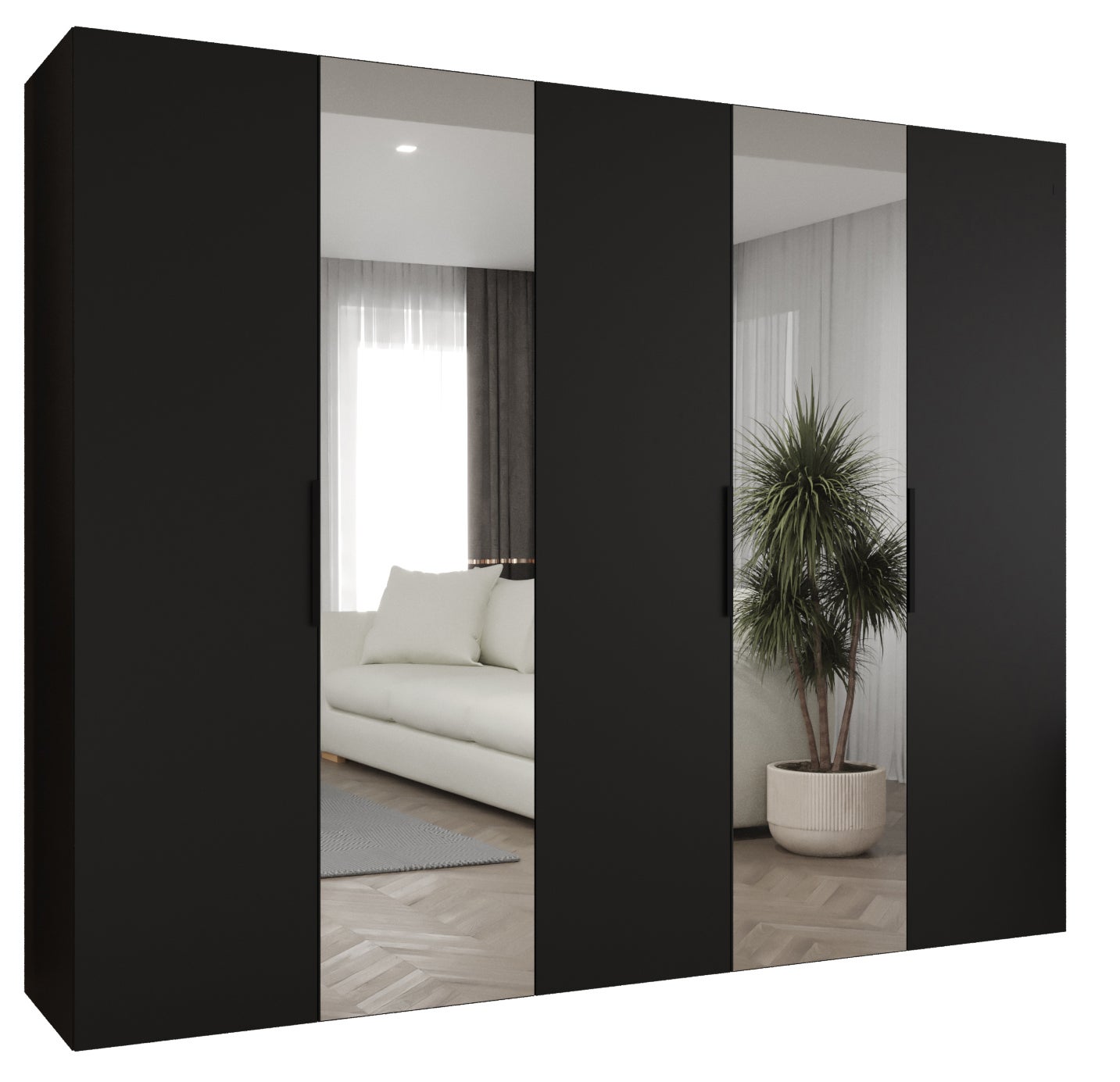 Szafa uchylna otwierana Marbella 2 250 x 52 x 202 cm czarny + u. czarny Abiks Meble