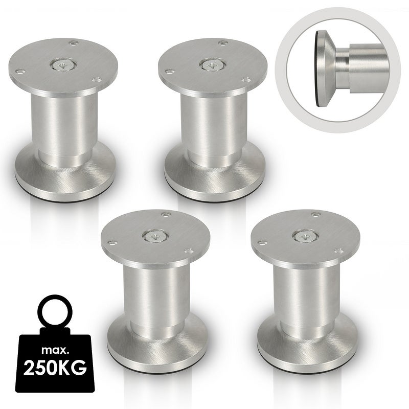 Elprico Lot De 4 Pieds D'Ampli En Alliage D'Aluminium 40x10 Mm - Hausse Stabilisatrice Anti-Vibrations Noir Pour Amplificateur Audio