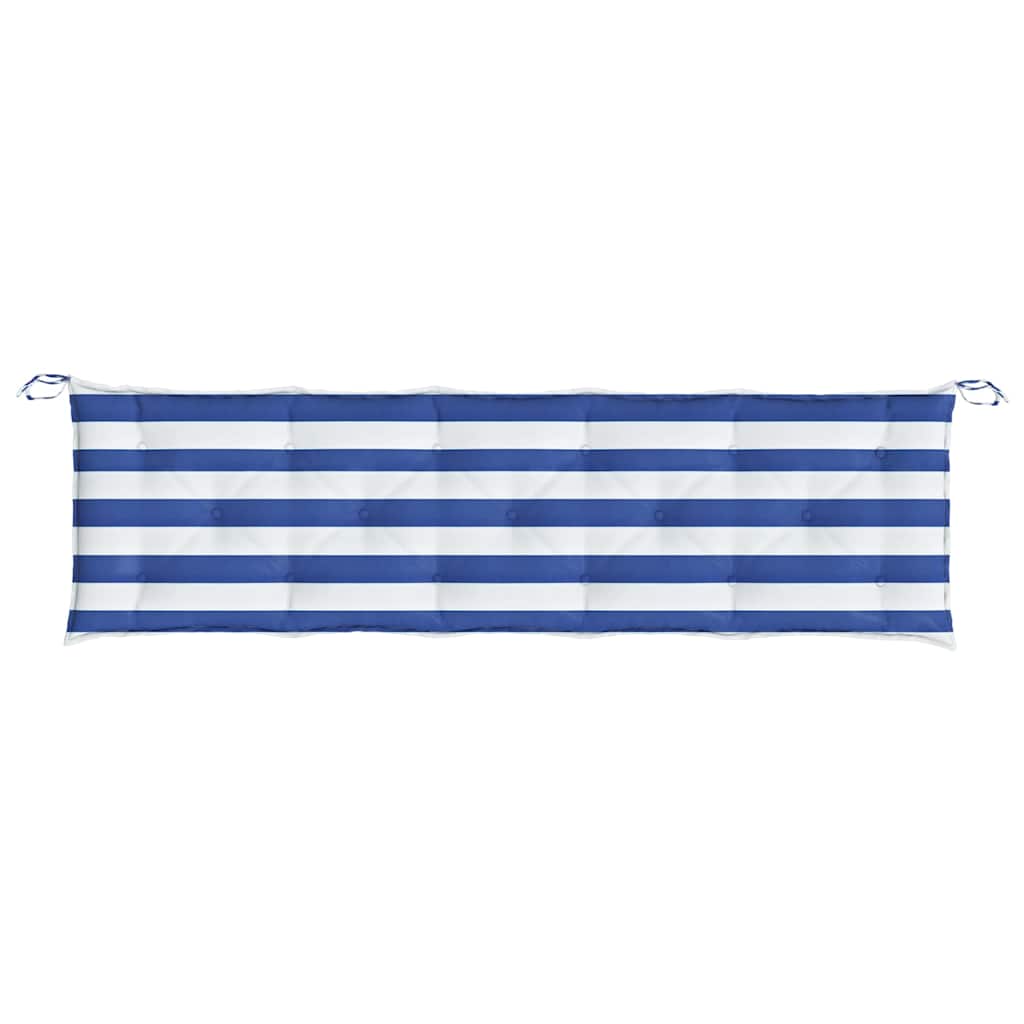 Lot De 2 Coussins De Banc De Jardin - Coussins De Siège Rayures Bleues/blanches - 6
