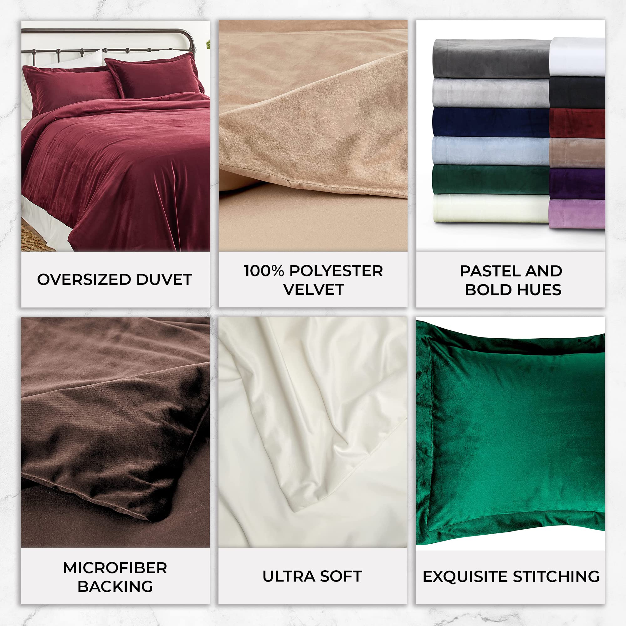 Tribeca Living VENICEDUVETTWIV Venice Velvet - Set copripiumino doppio, colore: avorio - 6