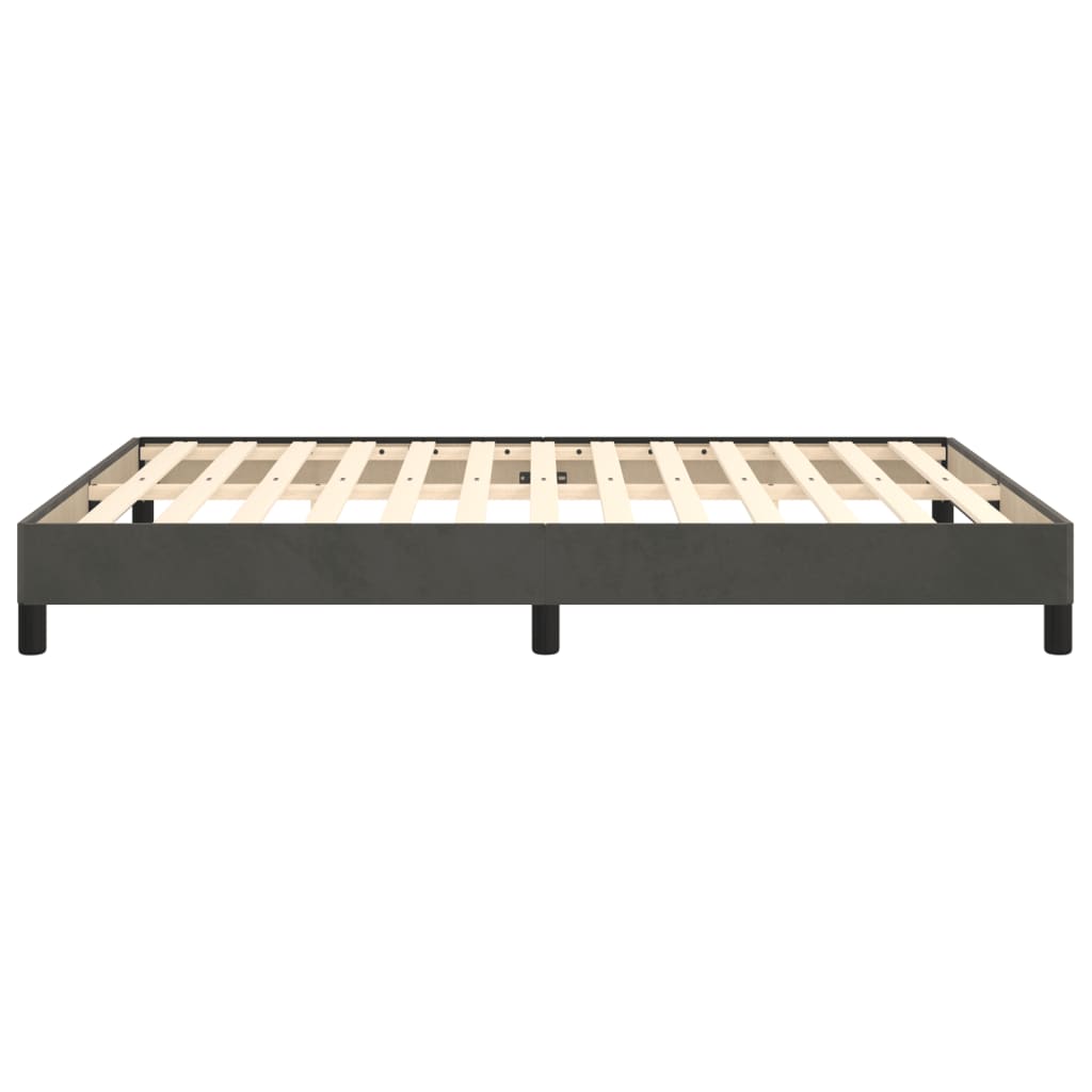 Cadre de lit sans matelas gris foncé 140 x 200 cm velours - 6