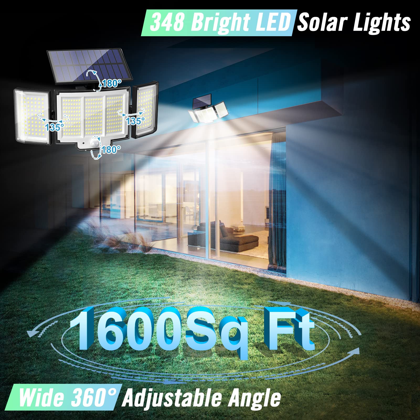 Lampes Solaires Suspendues Lampe Solaire Suspendue MEIKEE - 76 LED Avec Détecteur Mouvement - Télécommande - IP54 étanche - Câble 5m Guirlande Solaire Exterieur