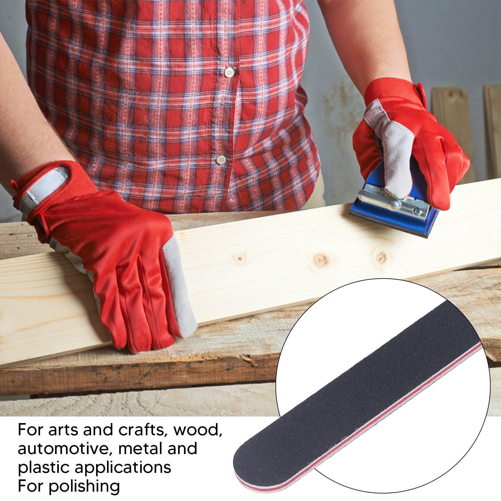 20 papiers de verre double face, noir, épaississement, 5 tailles, utilisation humide et sèche, papier de polissage pour l'artisanat, le bois - 6