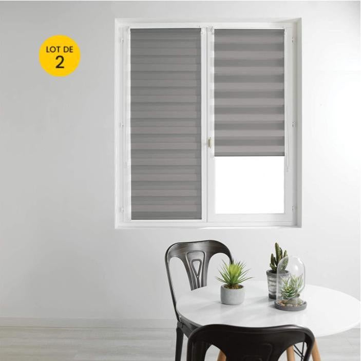 Lot de 2 stores enrouleur jour et nuit 60 x 90 cm polyester daynight