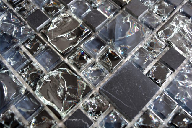 Mosaïque Blanc en Verre et Perre TE11, 30,5 x 30,5 x 0,8 cm Mosaïque Blanc en Verre et Perre TE11, 30,5 x 30,5 x 0,8 cm